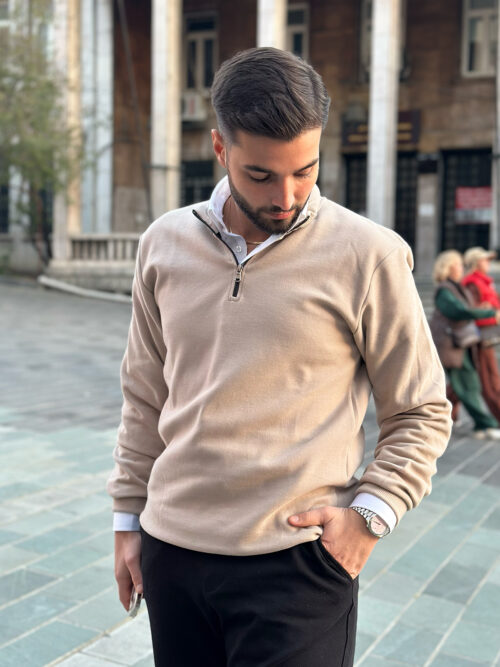 Gmesg Fermuarlı Kazak - Bej