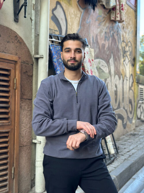 Gmesg Fermuarlı Kazak - Füme